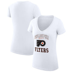 Philadelphia Flyers G-III 4Her by Carl Banks Women's Super-Slim Fit Lightweight Team Logo Graphic V-Neck T-Shirt - NHL T-shirts