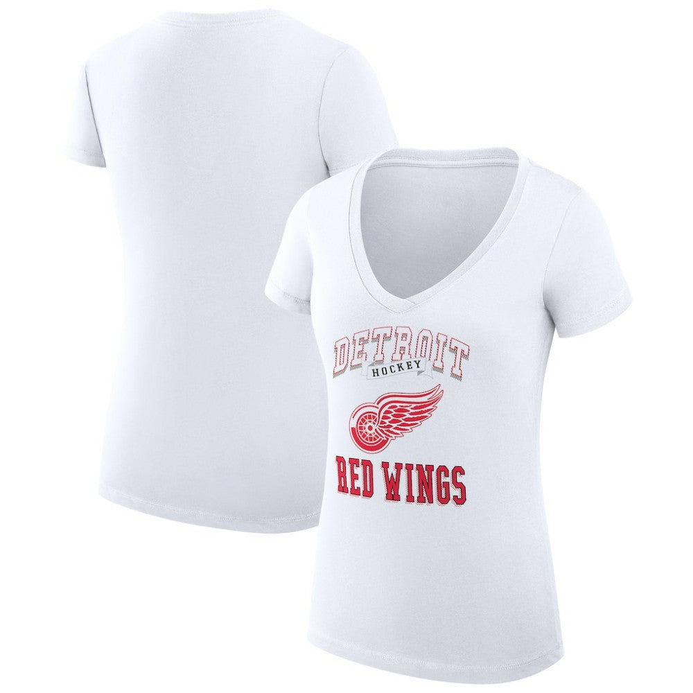 Detroit Red Wings G-III 4Her by Carl Banks Women's Super-Slim Fit Lightweight Team Logo Graphic V-Neck T-Shirt - NHL T-shirts