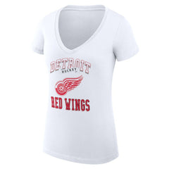 Detroit Red Wings G-III 4Her by Carl Banks Women's Super-Slim Fit Lightweight Team Logo Graphic V-Neck T-Shirt - NHL T-shirts