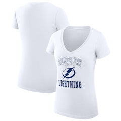Tampa Bay Lightning G-III 4Her by Carl Banks Women's Super-Slim Fit Lightweight Team Logo Graphic V-Neck T-Shirt - NHL T-shirts
