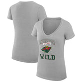 Minnesota Wild G-III 4Her by Carl Banks Women's Super-Slim Fit Lightweight Team Logo Graphic V-Neck T-Shirt - NHL T-shirts
