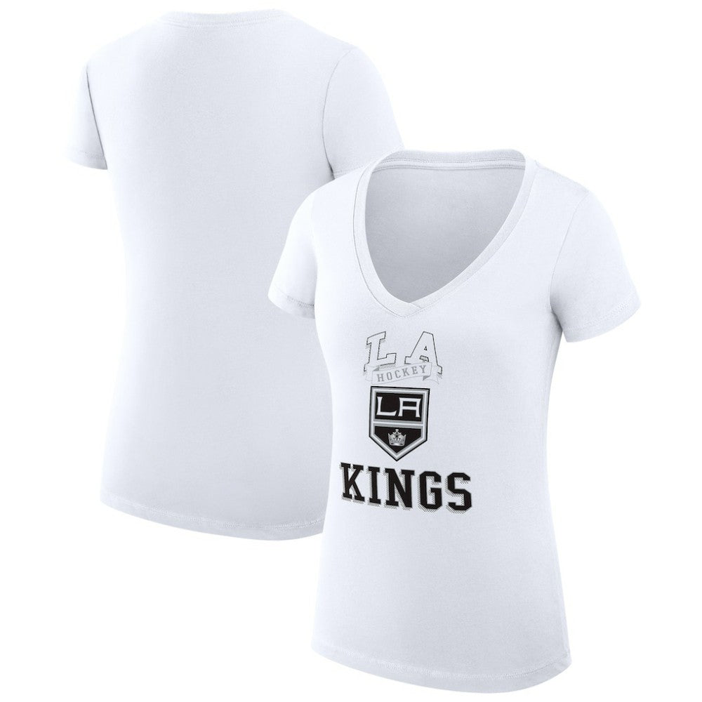 Los Angeles Kings G-III 4Her by Carl Banks Women's Super-Slim Fit Lightweight Team Logo Graphic V-Neck T-Shirt - NHL T-shirts