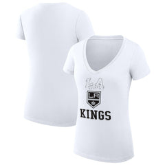 Los Angeles Kings G-III 4Her by Carl Banks Women's Super-Slim Fit Lightweight Team Logo Graphic V-Neck T-Shirt - NHL T-shirts