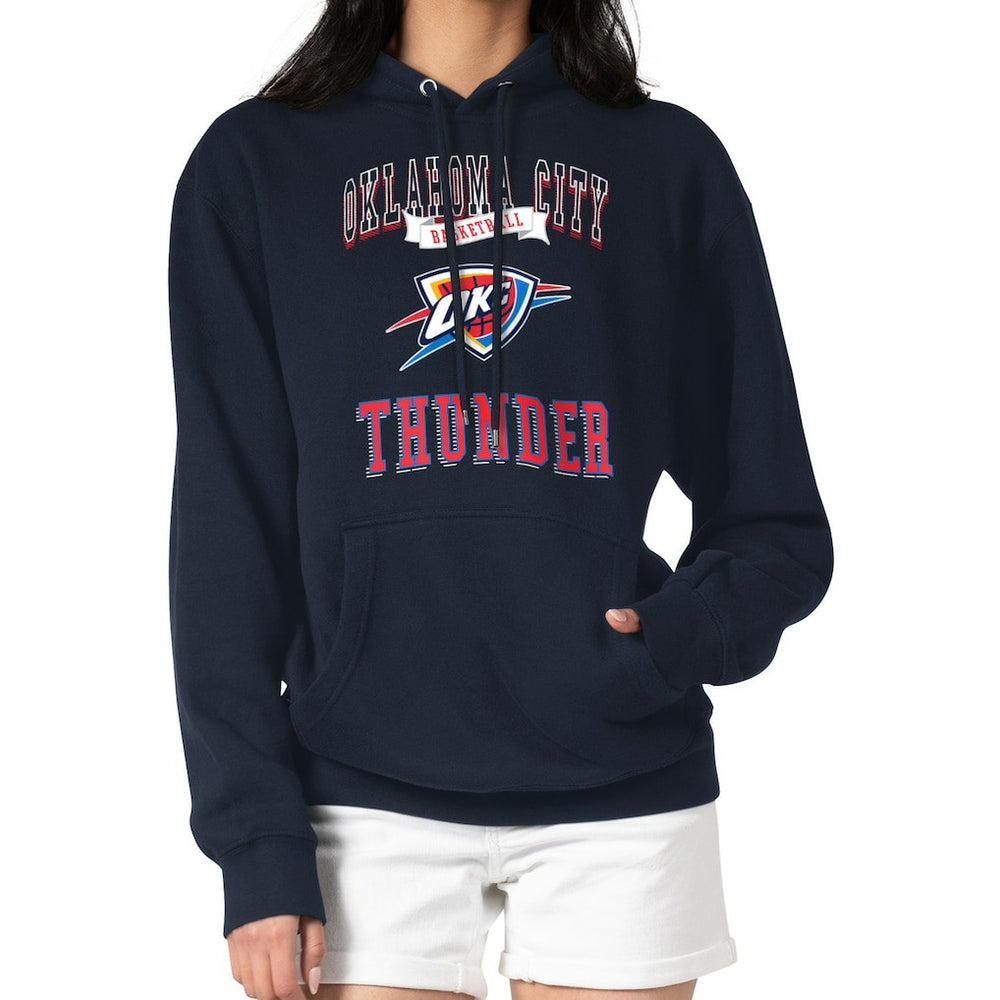 Navy Oklahoma City Thunder G-III 4Her by Carl Banks Women's Graphic Fleece Pullover Hoodie | NBA