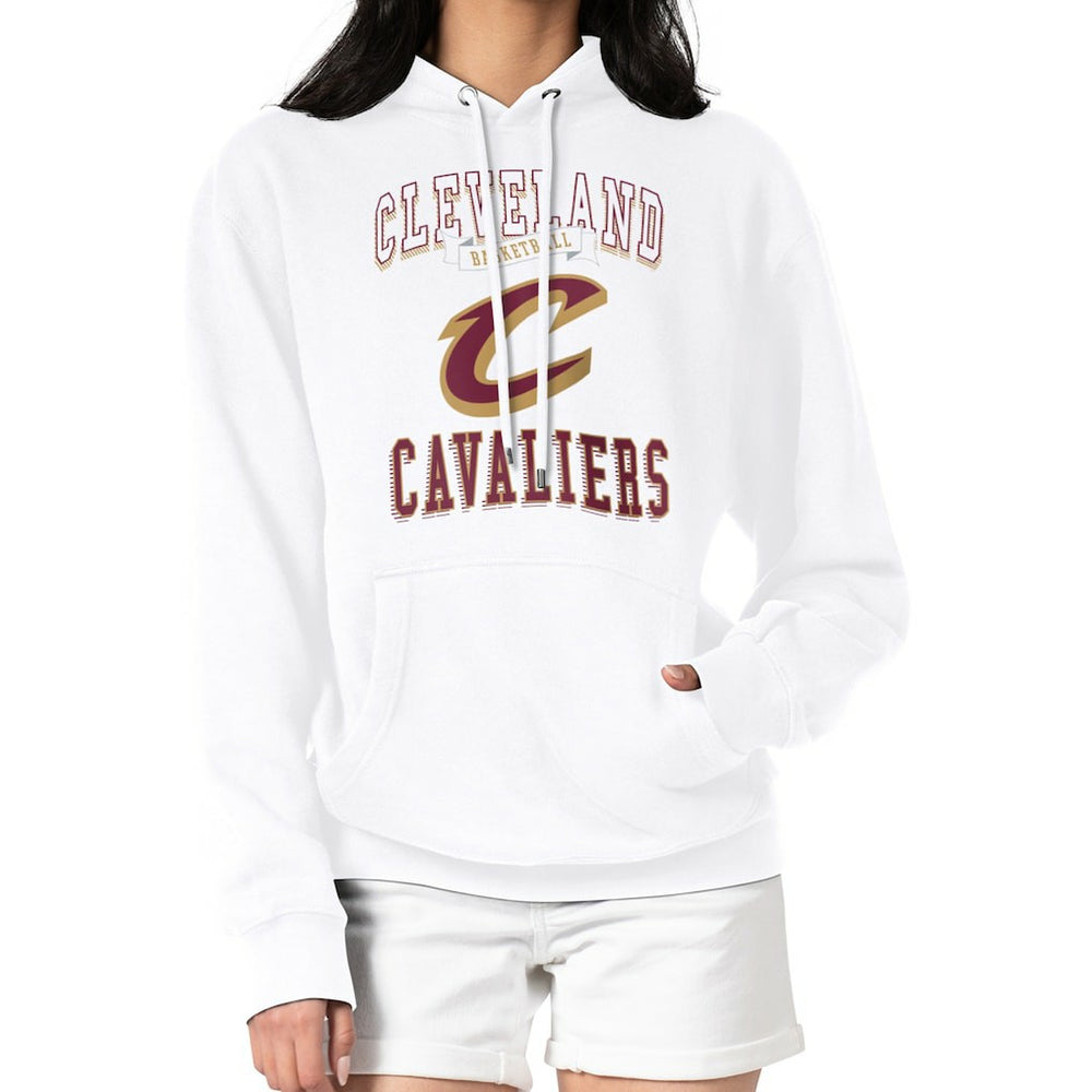 White Cleveland Cavaliers G-III 4Her by Carl Banks Women's Graphic Fleece Pullover Hoodie sale | NBA