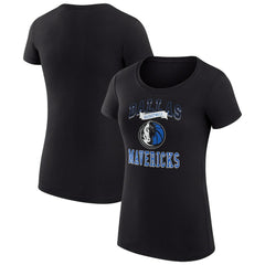 Black Dallas Mavericks G-III 4Her by Carl Banks Women's Super-Slim Fit Lightweight Team Logo T-Shirt sale | NBA
