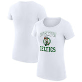 White Boston Celtics G-III 4Her by Carl Banks Women's Super-Slim Fit Lightweight Team Logo T-Shirt | NBA