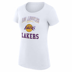 White Los Angeles Lakers G-III 4Her by Carl Banks Women's Super-Slim Fit Lightweight Team Logo T-Shirt | NBA