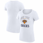 White New York Knicks G-III 4Her by Carl Banks Women's Super-Slim Fit Lightweight Team Logo T-Shirt | NBA