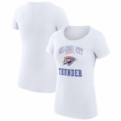 White Oklahoma City Thunder G-III 4Her by Carl Banks Women's Super-Slim Fit Lightweight Team Logo T-Shirt | NBA
