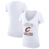 White Cleveland Cavaliers G-III 4Her by Carl Banks Women's Super-Slim Fit Lightweight Team Logo V-Neck T-Shirt sale | NBA