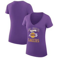 Purple Los Angeles Lakers G-III 4Her by Carl Banks Women's Super-Slim Fit Lightweight Team Logo V-Neck T-Shirt | NBA