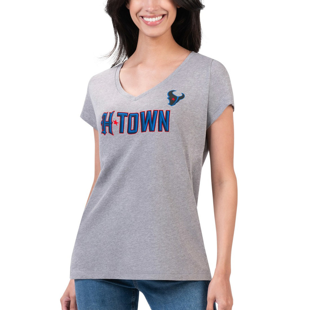 Houston Texans G-III 4Her by Carl Banks Women's Super-Slim Fit Lightweight H-Town V-Neck T-Shirt | NFL US