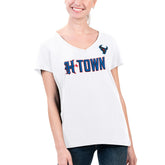 Houston Texans G-III 4Her by Carl Banks Women's Super-Slim Fit Lightweight H-Town V-Neck T-Shirt | NFL Sale