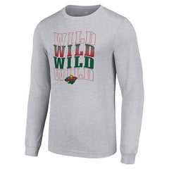 Minnesota Wild Starter Four Team Name Logo Long Sleeve Graphic T-Shirt - NHL T-shirts
