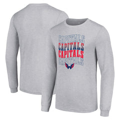 Washington Capitals Starter Four Team Name Logo Long Sleeve Graphic T-Shirt - NHL T-shirts