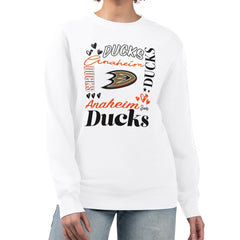 Anaheim Ducks G-III 4Her by Carl Banks Women's Collage Graphic Fleece Long Sleeve Pullover Sweatshirt - NHL Sweatshirts
