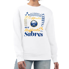 Buffalo Sabres G-III 4Her by Carl Banks Women's Collage Graphic Fleece Long Sleeve Pullover Sweatshirt - NHL Sweatshirts