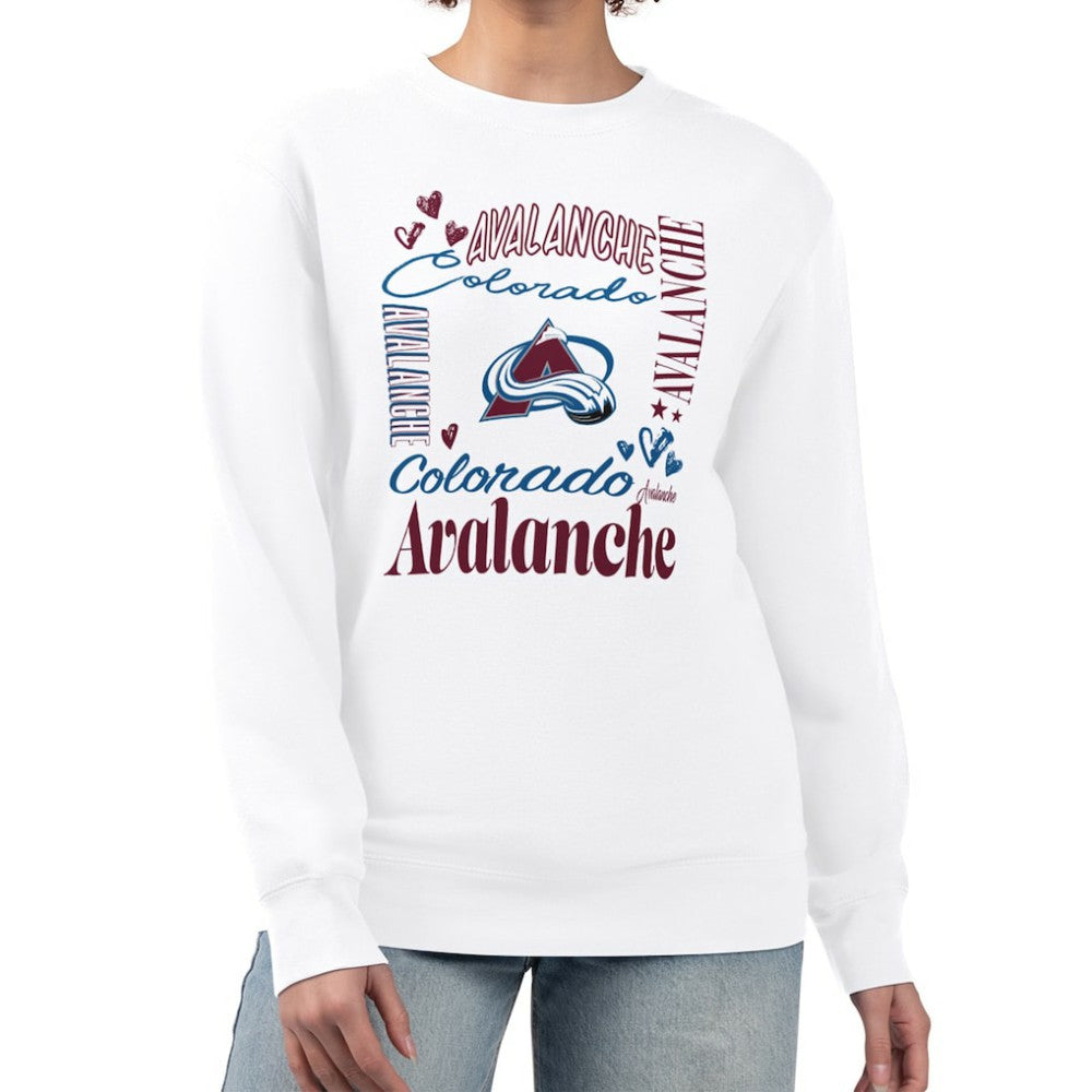 Colorado Avalanche G-III 4Her by Carl Banks Women's Collage Graphic Fleece Long Sleeve Pullover Sweatshirt - NHL Sweatshirts