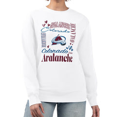 Colorado Avalanche G-III 4Her by Carl Banks Women's Collage Graphic Fleece Long Sleeve Pullover Sweatshirt - NHL Sweatshirts