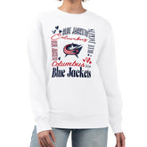 Columbus Blue Jackets G-III 4Her by Carl Banks Women's Collage Graphic Fleece Long Sleeve Pullover Sweatshirt - NHL Sweatshirts
