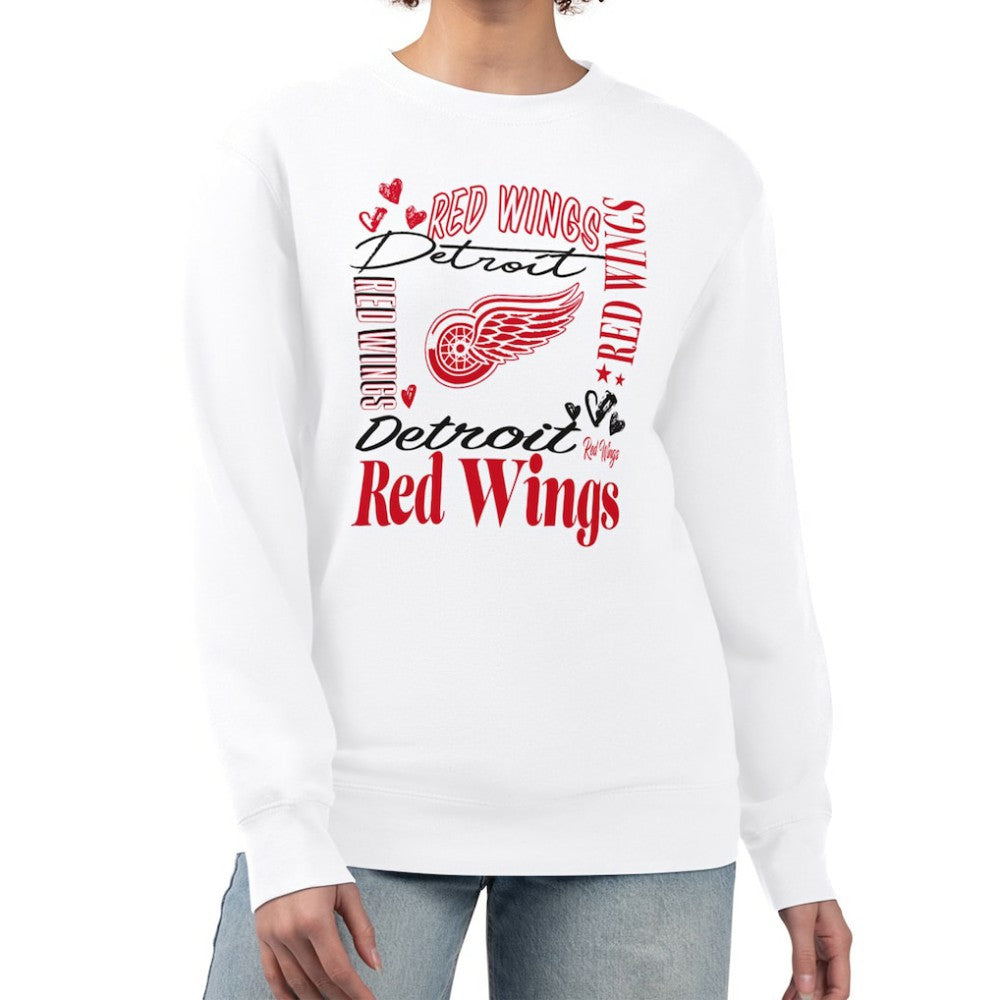 Detroit Red Wings G-III 4Her by Carl Banks Women's Collage Graphic Fleece Long Sleeve Pullover Sweatshirt - NHL Sweatshirts