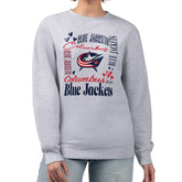 Columbus Blue Jackets G-III 4Her by Carl Banks Women's Collage Graphic Fleece Long Sleeve Pullover Sweatshirt - NHL Sweatshirts