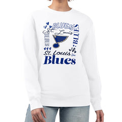 St. Louis Blues G-III 4Her by Carl Banks Women's Collage Graphic Fleece Long Sleeve Pullover Sweatshirt - NHL Sweatshirts