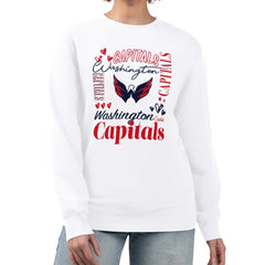 Washington Capitals G-III 4Her by Carl Banks Women's Collage Graphic Fleece Long Sleeve Pullover Sweatshirt - NHL Sweatshirts