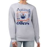 Edmonton Oilers G-III 4Her by Carl Banks Women's Collage Graphic Fleece Long Sleeve Pullover Sweatshirt - NHL Sweatshirts