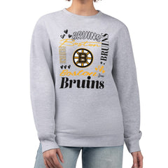 Boston Bruins G-III 4Her by Carl Banks Women's Collage Graphic Fleece Long Sleeve Pullover Sweatshirt - NHL Sweatshirts