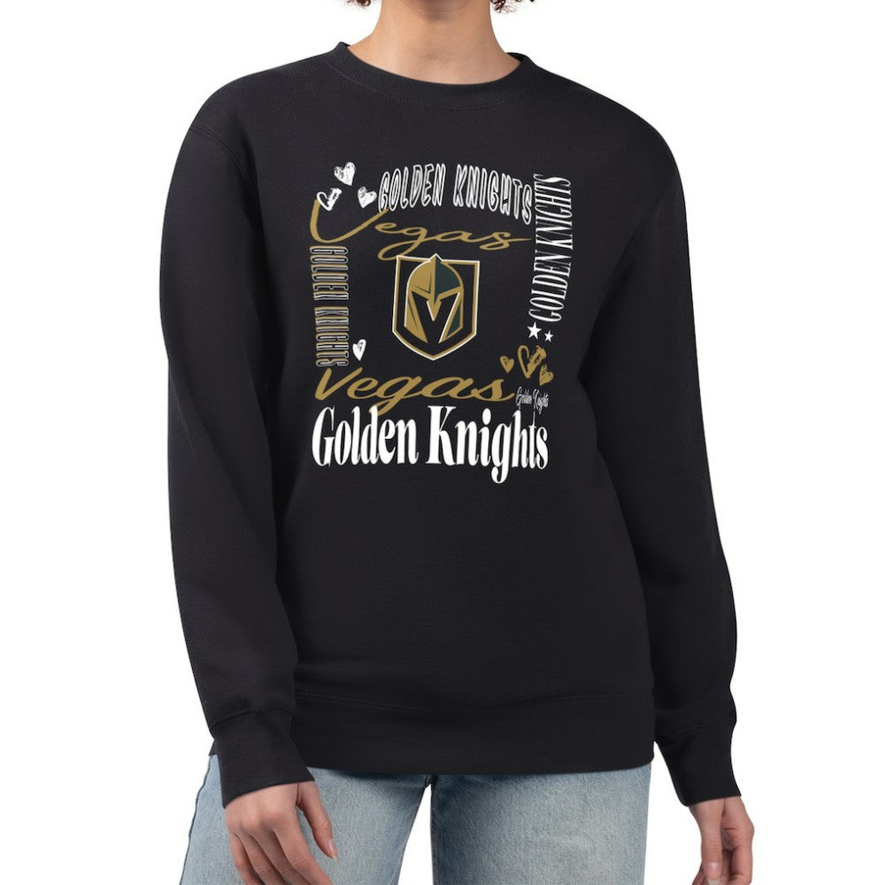 Vegas Golden Knights G-III 4Her by Carl Banks Women's Collage Graphic Fleece Long Sleeve Pullover Sweatshirt - NHL Sweatshirts