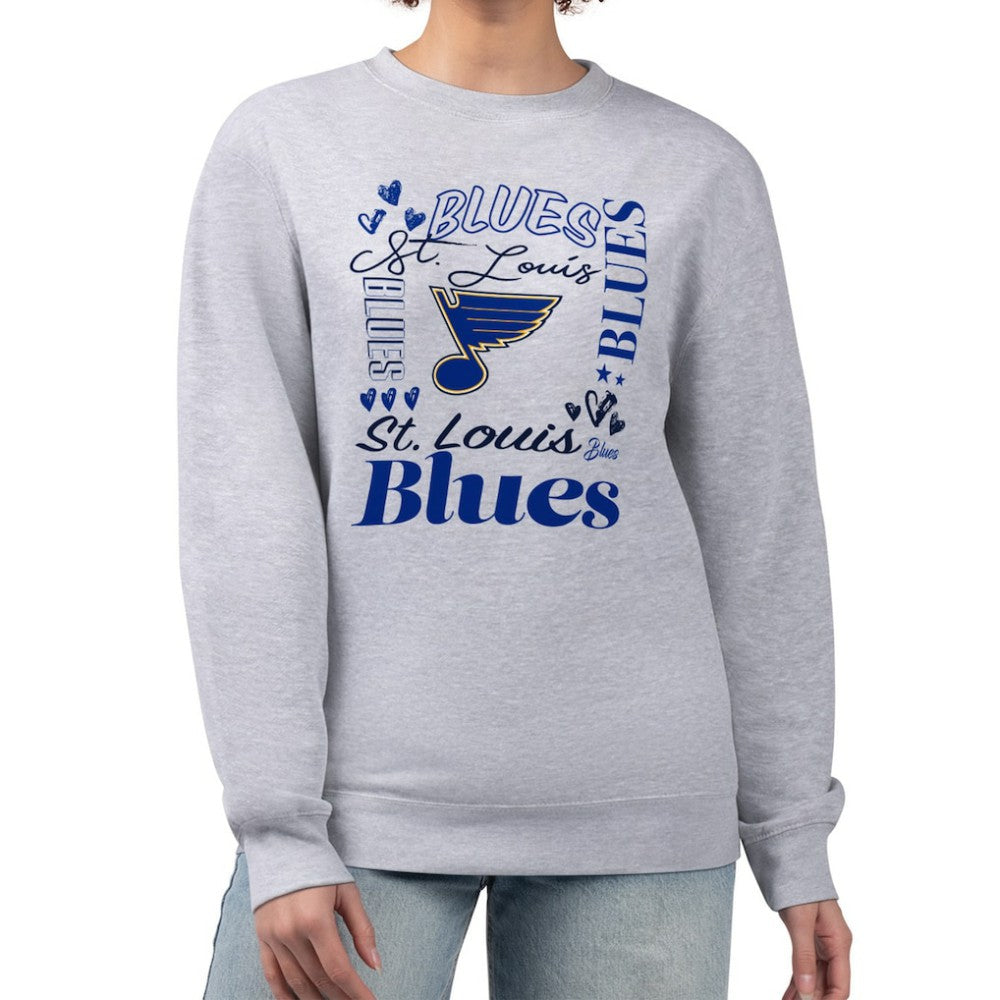 St. Louis Blues G-III 4Her by Carl Banks Women's Collage Graphic Fleece Long Sleeve Pullover Sweatshirt - NHL Sweatshirts