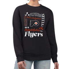 Philadelphia Flyers G-III 4Her by Carl Banks Women's Collage Graphic Fleece Long Sleeve Pullover Sweatshirt - NHL Sweatshirts