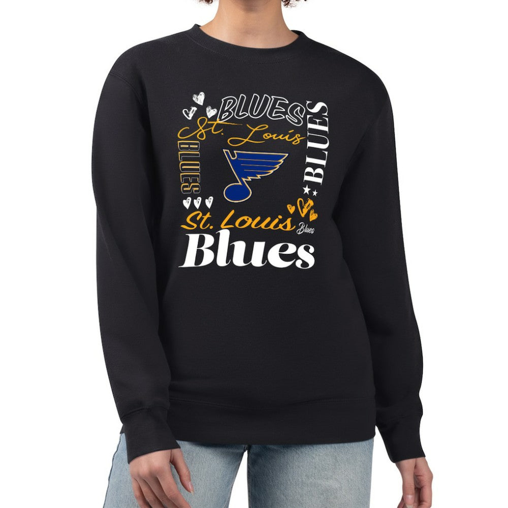 St. Louis Blues G-III 4Her by Carl Banks Women's Collage Graphic Fleece Long Sleeve Pullover Sweatshirt - NHL Sweatshirts
