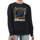 St. Louis Blues G-III 4Her by Carl Banks Women's Collage Graphic Fleece Long Sleeve Pullover Sweatshirt - NHL Sweatshirts