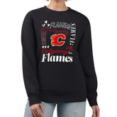 Calgary Flames G-III 4Her by Carl Banks Women's Collage Graphic Fleece Long Sleeve Pullover Sweatshirt - NHL Sweatshirts