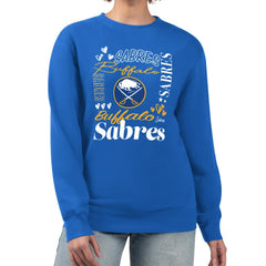Buffalo Sabres G-III 4Her by Carl Banks Women's Collage Graphic Fleece Long Sleeve Pullover Sweatshirt - NHL Sweatshirts