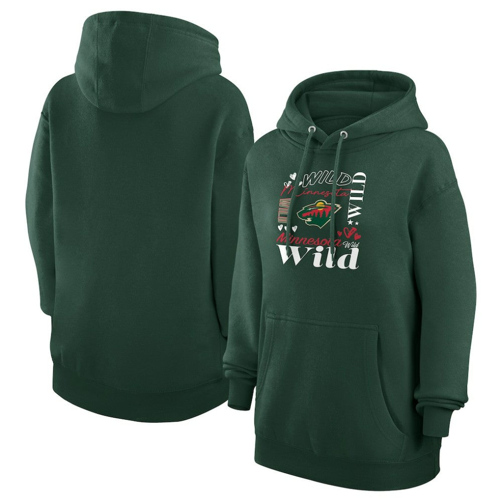 Minnesota Wild G-III 4Her by Carl Banks Women's Collage Team Graphic Tri-Blend Fleece Pullover Hoodie - NHL Hoodies