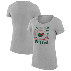 Minnesota Wild G-III 4Her by Carl Banks Women's Super-Slim Fit Lightweight Collage Team Graphic T-Shirt - NHL T-shirts