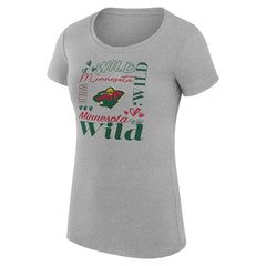 Minnesota Wild G-III 4Her by Carl Banks Women's Super-Slim Fit Lightweight Collage Team Graphic T-Shirt - NHL T-shirts