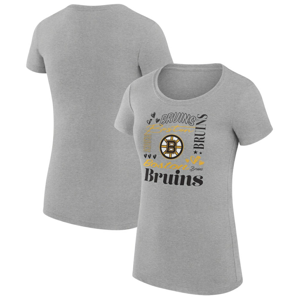 Boston Bruins G-III 4Her by Carl Banks Women's Super-Slim Fit Lightweight Collage Team Graphic T-Shirt - NHL T-shirts