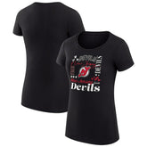 New Jersey Devils G-III 4Her by Carl Banks Women's Super-Slim Fit Lightweight Collage Team Graphic T-Shirt - NHL T-shirts