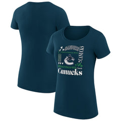 Vancouver Canucks G-III 4Her by Carl Banks Women's Super-Slim Fit Lightweight Collage Team Graphic T-Shirt - NHL T-shirts