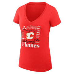 Calgary Flames G-III 4Her by Carl Banks Women's Super-Slim Fit Lightweight Collage Team Graphic T-Shirt - NHL T-shirts