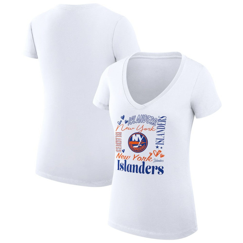 New York Islanders G-III 4Her by Carl Banks Women's Super-Slim Fit Lightweight Collage Team Graphic T-Shirt - NHL T-shirts