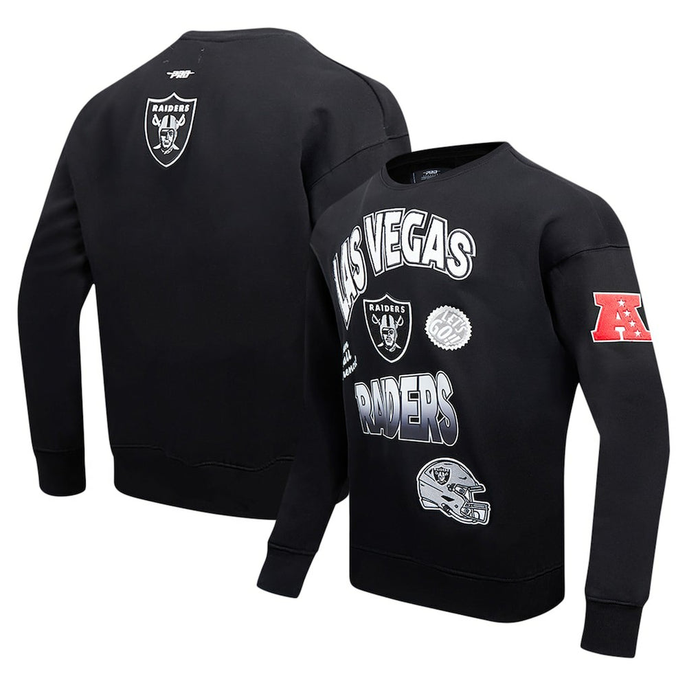 Las Vegas Raiders Pro Standard Turn It Up Drop Shoulder Pullover Sweatshirt | NFL Outlet
