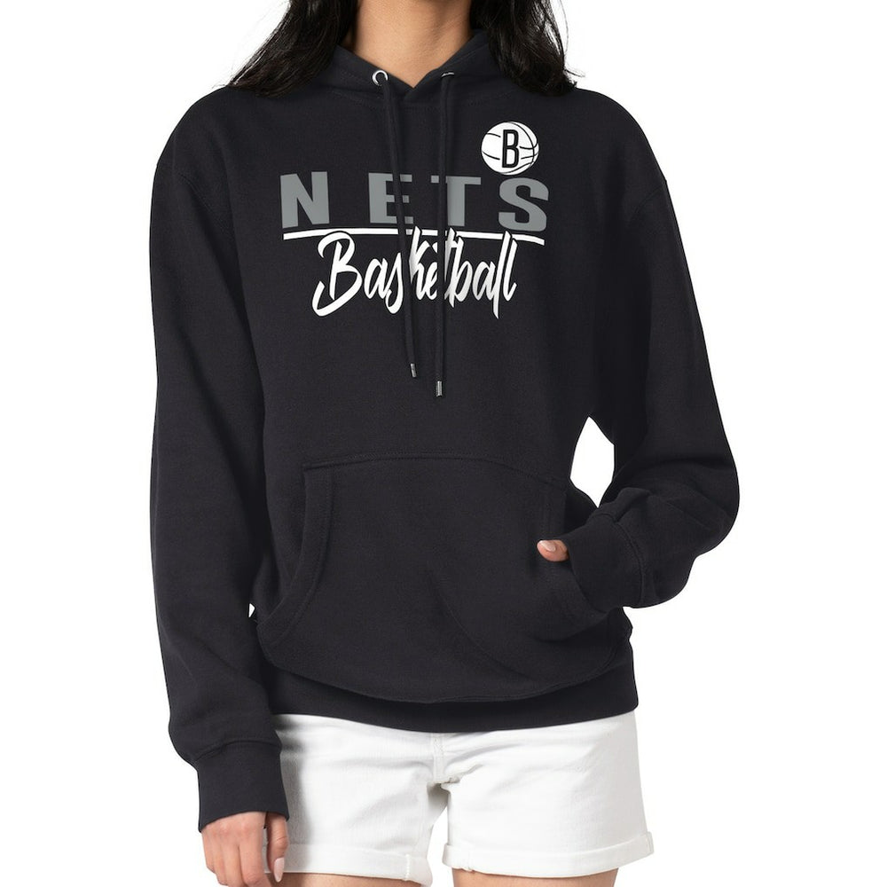 Black Brooklyn Nets G-III 4Her by Carl Banks Women's Graphics Fleece Pullover Hoodie | NBA