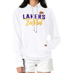 White Los Angeles Lakers G-III 4Her by Carl Banks Women's Graphics Fleece Pullover Hoodie | NBA