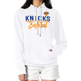 White New York Knicks G-III 4Her by Carl Banks Women's Graphics Fleece Pullover Hoodie | NBA